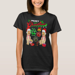 Camiseta Feliz Natal Xadrez Cachorro Patas Dois Papais noei