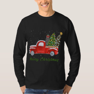 Camiseta Feliz Natal Xadrez Leopardo Vermelho T