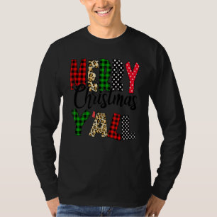 Camiseta Feliz Natal Y al Leopard Buffalo Red Xadrez Por