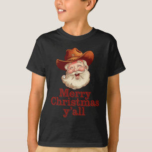 Camiseta Feliz Natal Y Todos os Papais noeis de vaqueiro do