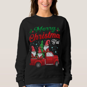 Camiseta Feliz Natal Y'all Gnomos Red Truck Xmas Gift