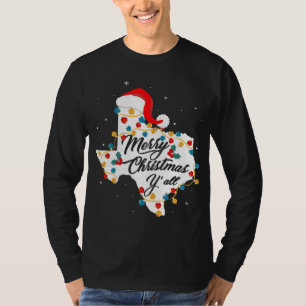 Camiseta Feliz Natal YAll Texas State Texan Holiday