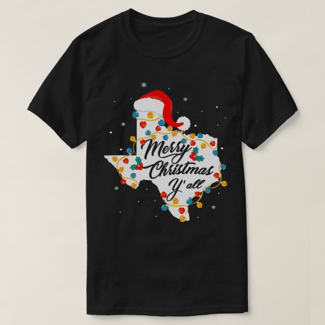 Camiseta Feliz Natal YAll Texas State Texan Holiday Men (Frente do Design)