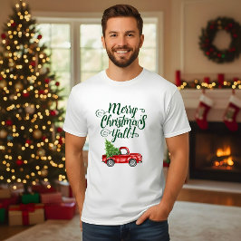 Camiseta Feliz Natal Y'all Vintage Truck Natal