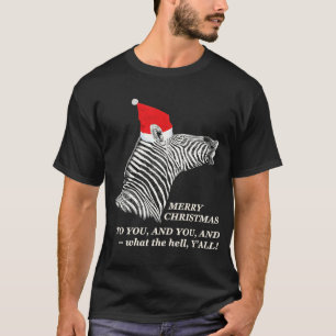 Camiseta Feliz Natal Y'all Zebra