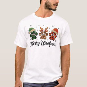 Camiseta Feliz Natalzinho Cachorro Pata Natal Fofo Luzes de