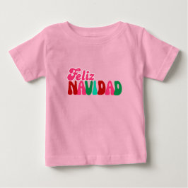 Camiseta Feliz Navidad - Cor Rosa Colorida 