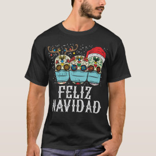 Camiseta Feliz Navidad - Crânio De Açúcar Em Máscara Engraç