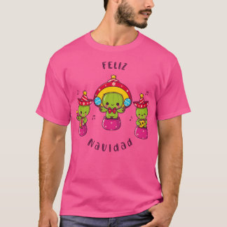 Camiseta Feliz Navidad Kawaii Cactus