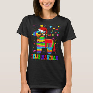 Camiseta Feliz Navidad Pinata Com Santa Hat Holi De Natal