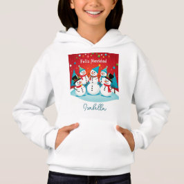 Camiseta Feliz Navidad Snowman Nome Personalizado Espanhol