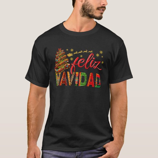 Camiseta Feliz Navidad  Sombrero Xmas Tree Mexican Christma (Frente)