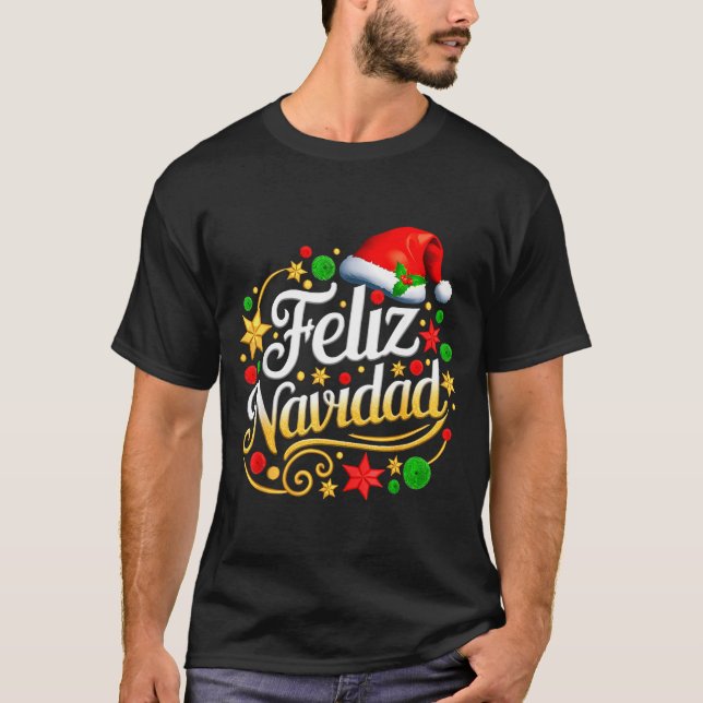 Camiseta Feliz Navidad Spanish Mexican Christmas Xmas Holid (Frente)