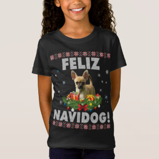 Camiseta Feliz Navidog Chihuahua Dog Ugly Sweater Papais no
