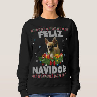 Camiseta Feliz Navidog Chihuahua Dog Ugly Sweater Papais no