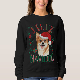 Camiseta Feliz Navidog Cute Pembroke Welsh Corgi Vestindo C