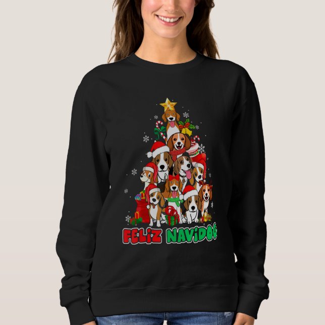 Camiseta Feliz Navidog Feliz Navidad Christmas Beagle Dog (Frente)