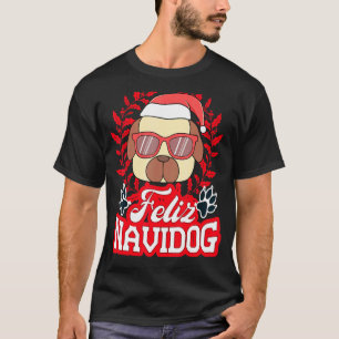 Camiseta Feliz Navidog Navidad Pug Santa Feliz Christma