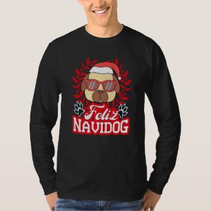 Camiseta Feliz Navidog Navidad Pug Santa Feliz Christma