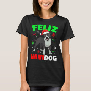 Camiseta Feliz Navidog Pitbull Cachorro Feio