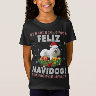 Camiseta Feliz Navidog Poodle Dog Ugly Sweater Natal Sa