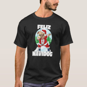 Camiseta Feliz Navidog Pug Divertido Fazendo Dab Santa Clau