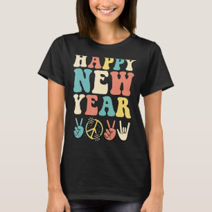 Camiseta Feliz Novo Hippie Ano 2023 Sinal De Paz E Amor De
