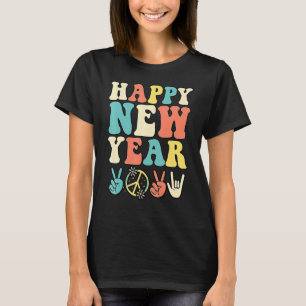 Camiseta Feliz Novo Hippie Ano 2023 Sinal De Paz E Amor De 