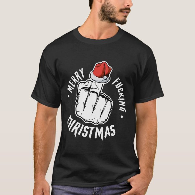 Camiseta Feliz Numerando Natal Inapropriado Adulto Masculin (Frente)