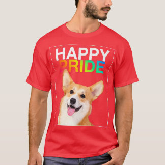 Camiseta Feliz Orgulho Corgi Cachorro Cachorro Sorria Lgbtq