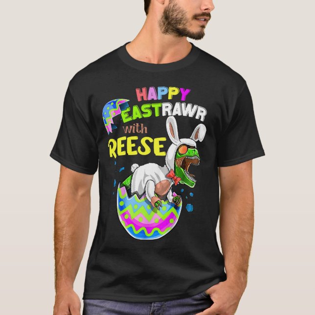 Camiseta Feliz Oriente com o Dia da Páscoa da Família REESE (Frente)