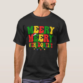 Camiseta Feliz Orthodontista Dentista Dental Xmas Luzes Chr