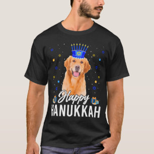 Camiseta Feliz Ouro Hanukkah Retriever Menorah Hat