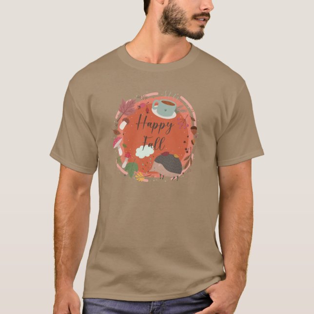 Camiseta Feliz Outono Casaquinho Ourico Outono Estação (Frente)