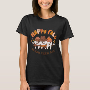 Camiseta Feliz Outono Escove Todos Eles Dentista Dentes Dia