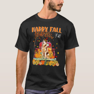 Camiseta Feliz Outono Para Todos Cachorro Husky Siberiano N