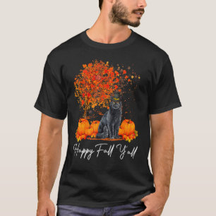 Camiseta Feliz Outono Para Todos Gato Abóbora Resgate de Aç