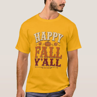 Camiseta Feliz Outono para Vocês Design Vintage do Sul