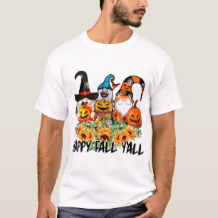 Camiseta Feliz Outono para Vocês Gnome Leopardo Gnome Giras