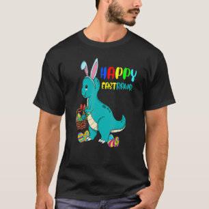 Camiseta Feliz Ovo De Coelhinho De Páscoa E Árvore Cuta Din