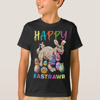Camiseta Feliz Ovo De Coelhinho De Páscoa E Árvore Cuta Din