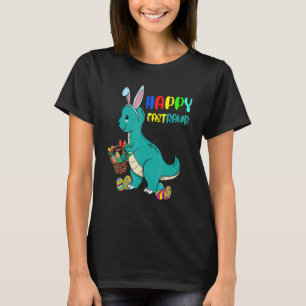 Camiseta Feliz Ovo De Coelhinho De Páscoa E Árvore Cuta Din