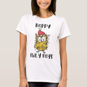 Camiseta Feliz Owly Days Engraçado Papai noel Coruja