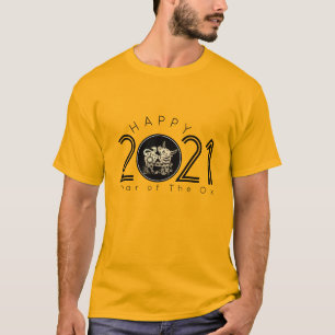 Camiseta Feliz Ox Chinês Ano Novo 2021 T masculino