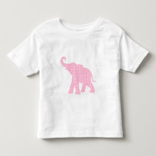 Camiseta Feliz padrão de elefante-arte cor-de-rosa
