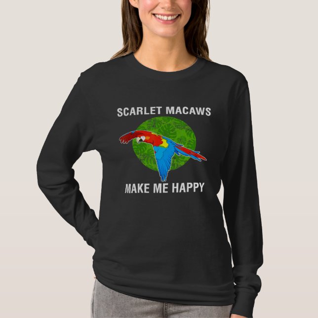 Camiseta Feliz Papagaio Scarlet Macaw (Frente)