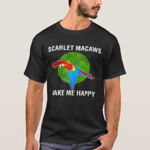 Camiseta Feliz Papagaio Scarlet Macaw