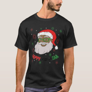 Camiseta Feliz Papai noel Kwanzaa Natal Negro América Afric