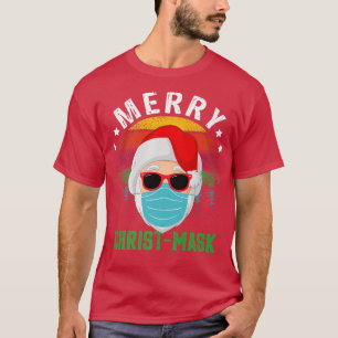 Camiseta Feliz Papais noeis CristoMáscara veste máscara de