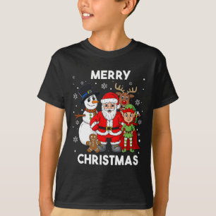 Camiseta Feliz Papais noeis De Natal E Amigos Meninas Menin